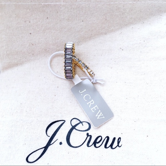 J. Crew Color block Stack Ring Set Black Diamond - Picture 3 of 4